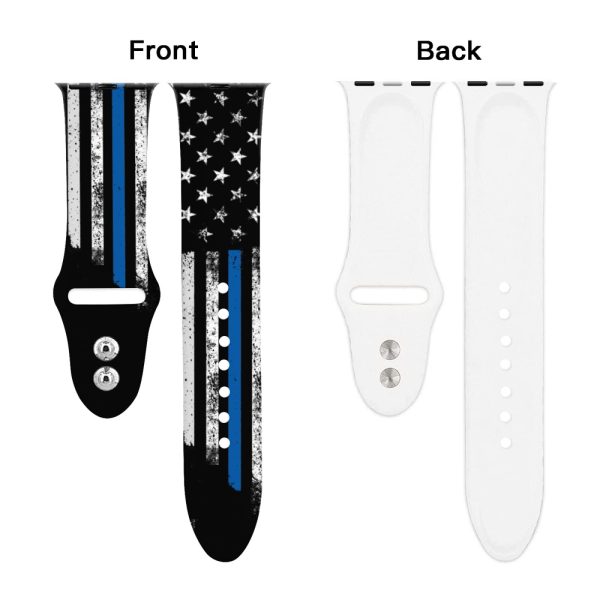 Blue Line Flag Apple Watch Band Compatible with Apple Watch 38/40 mm